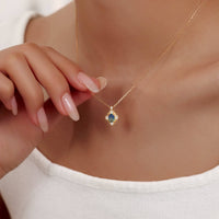 Gold Retro Gradient Sapphire Cz Pendant