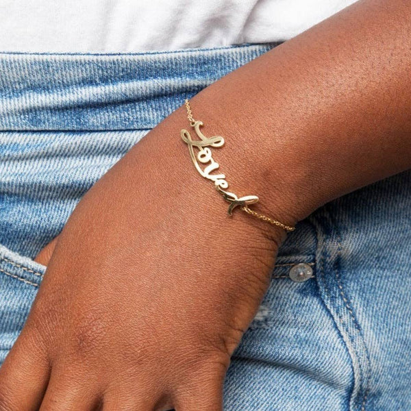 Loved Script Bracelet (18k gold or silver plated)